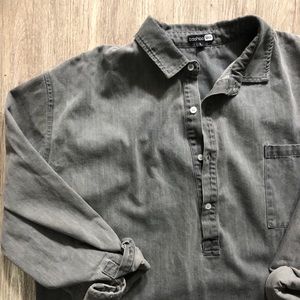 Oversized men’s grey denim shirt